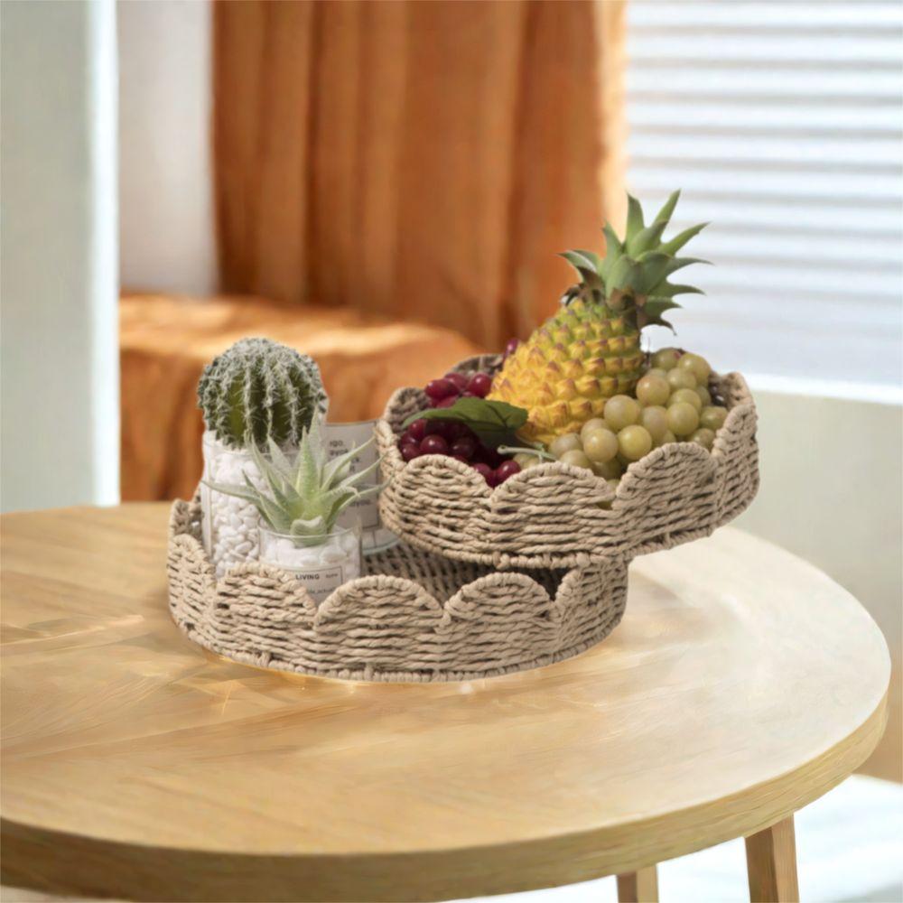 Japanese Style Fan-shaped Storage Basket Decorative Eco-Friendly Hand Woven Basket Handmade Multipurpose Storage Basket