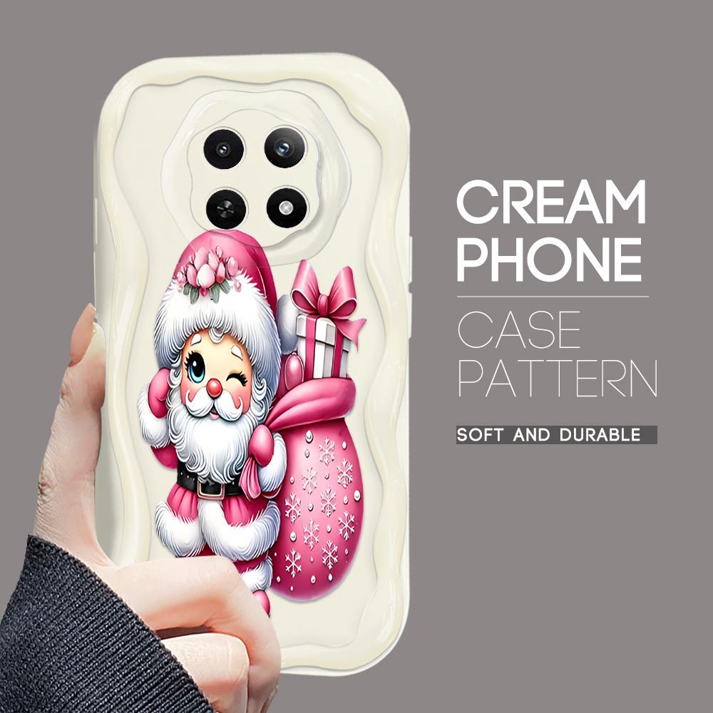 Cartoon Pattern Cream Texture Casing Wavy Edge Soft Silicone Cover Phone Case for OPPO Reno Realme OnePlus Vivo