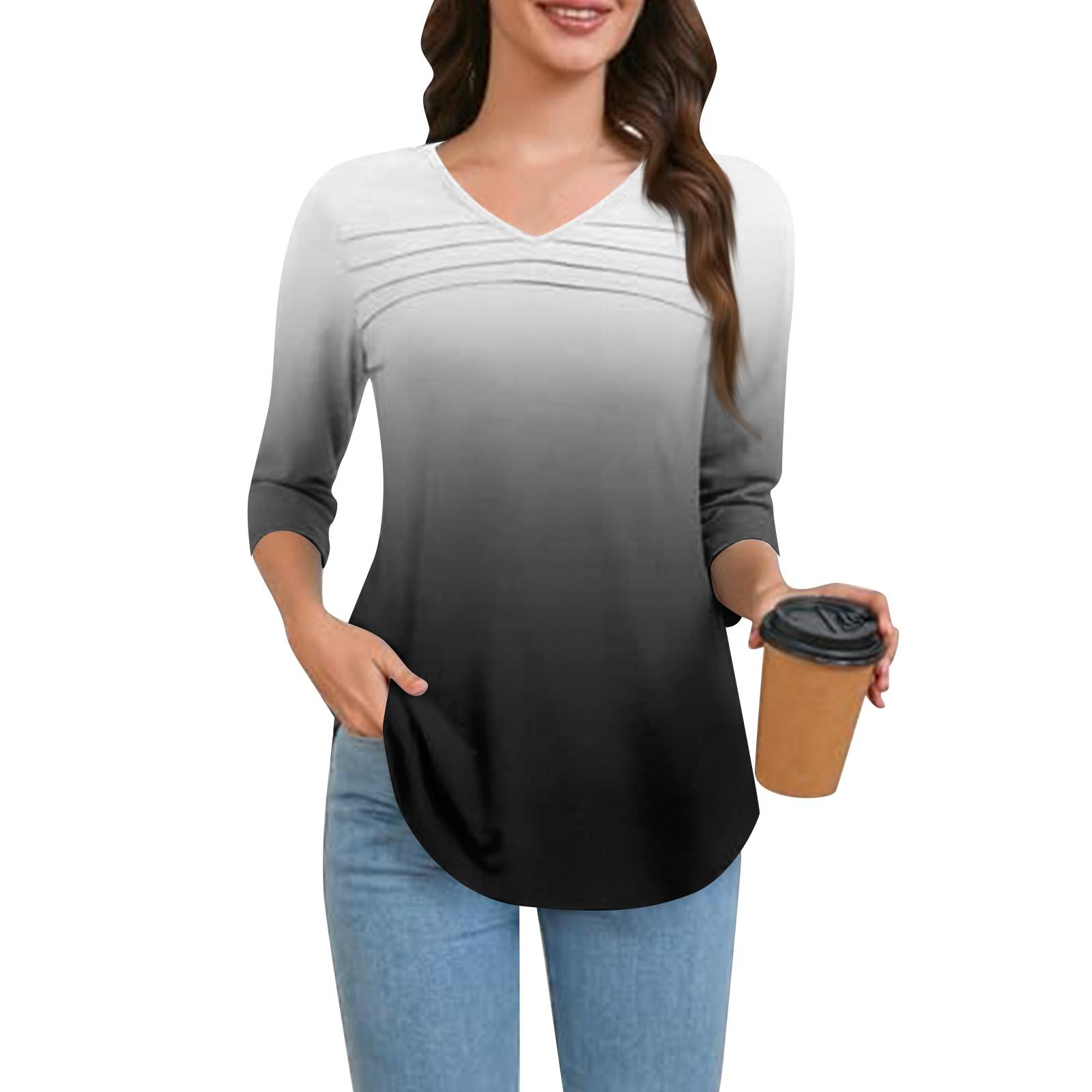 

Женские летние топы, повседневные, с оборками, коротким рукавом, круглым вырезом, свободные, плиссированные футболки L чёрный