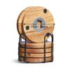 6PCS Round Insulated Cup Pad 2 in 1 Party Cup Mat Set Wood Coaster with Bottle Opener  Dining Table