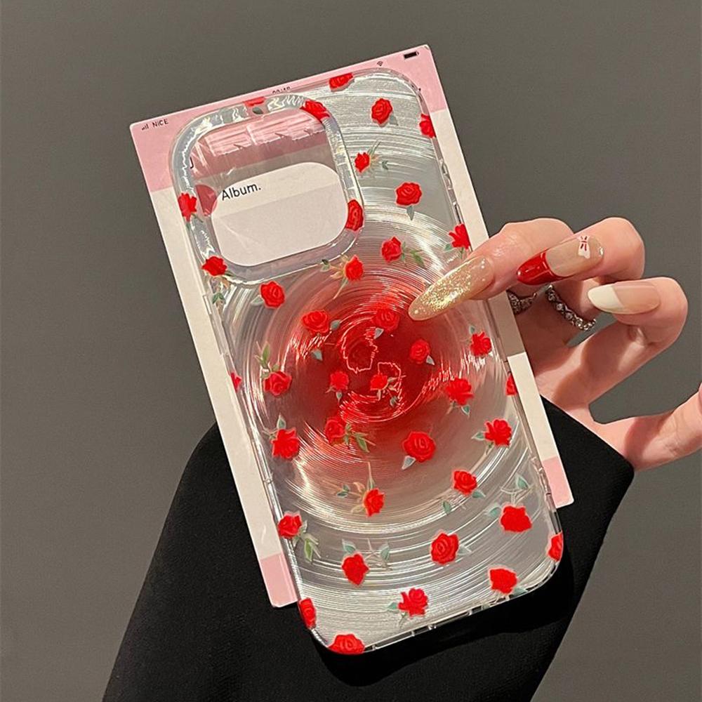 Iridescent Glossy Phone Case for iPhone 11 13 14 15 16 17 Pro 17 13 14 15 Pro Max High Quality Fantasy Floral Style Full Protection Shell