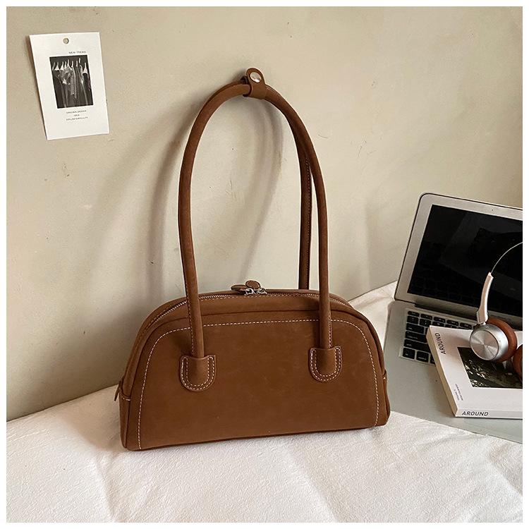 Vintage niche suede bag women's 2025 new messenger bag autumn and winter versatile single shoulder underarm bag pillow bag