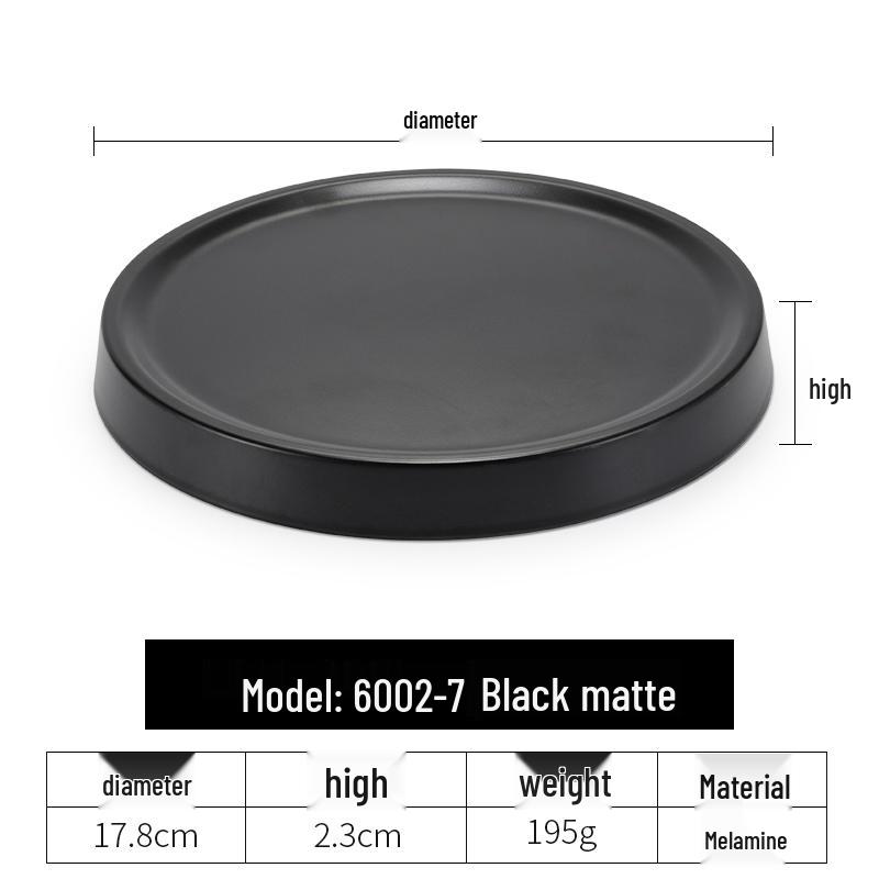 Black Melamine Japanese Sushi Tray - Long Shallow Plate for BBQ & Food Arrangement