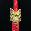 Brass Grey Wolves Head Sculpture Knife Bead Outdoor Edc Umbrella Rope Pendant Diy Paracord Bracelet Accessories Lanyard Hangings