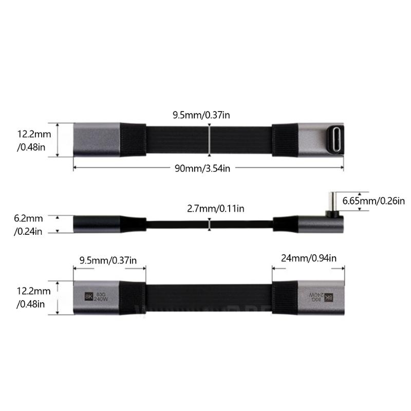 USB4 V2.0 Type C Extension Cable 80Gbps Data Transfer 8K Video Output Fast Charging For Laptop Phone And Monitor