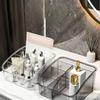 5 Grid Clear Trapezoidal Desktop Storage Box Waterproof Plastic Organizer for Dressing Table Nail Polish Holder Storage