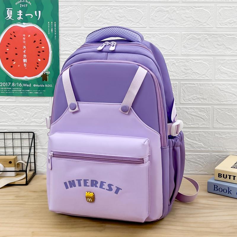 Schoolbag for Primary School Students Grade One, Two and Three Cartoon Color Contrast Girls Travel Backpack