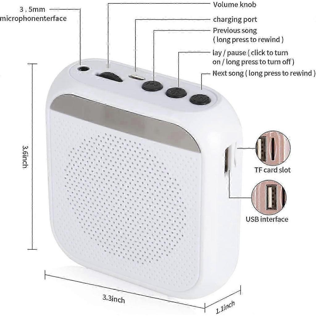 Voice Amplifier with Wired Microphone Headset, Portable Rechargeable PA System Speaker Personal Microphone Speech Amplifier, Loudspeaker