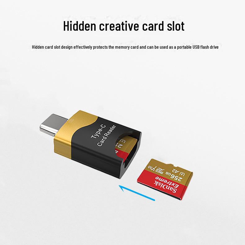USB Type-C Card Reader for Android Phones/Tablets - Compatible with Huawei, Xiaomi for TF Cards Via OTG Adapter.