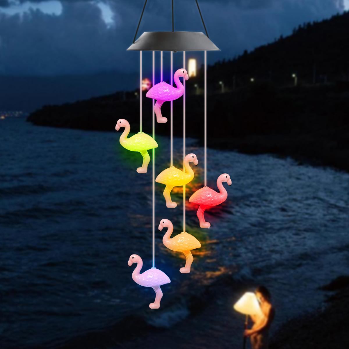 

1pc Solar Powered Wind Chime Light Kits Outdoor Waterproof Color Changing Hanging Lamp For Home Garden Yard Festival Decor