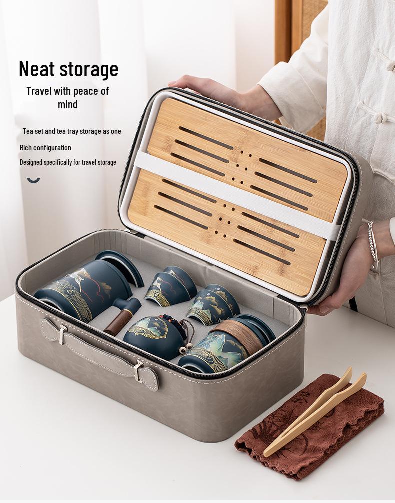 A Thousand Li of Rivers and Mountains Tea Set: Elegant Gift Box for Friends and Elders