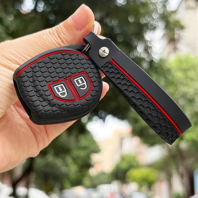 Key Case With Keychain Full For Suzuki Celerio Swift Grand Vitara SX4 Silicone Key Case Cover Fob Shell Holder Accessories