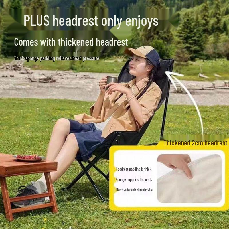 Foldable High Back Moon Chair for Camping, Picnic, and Fishing