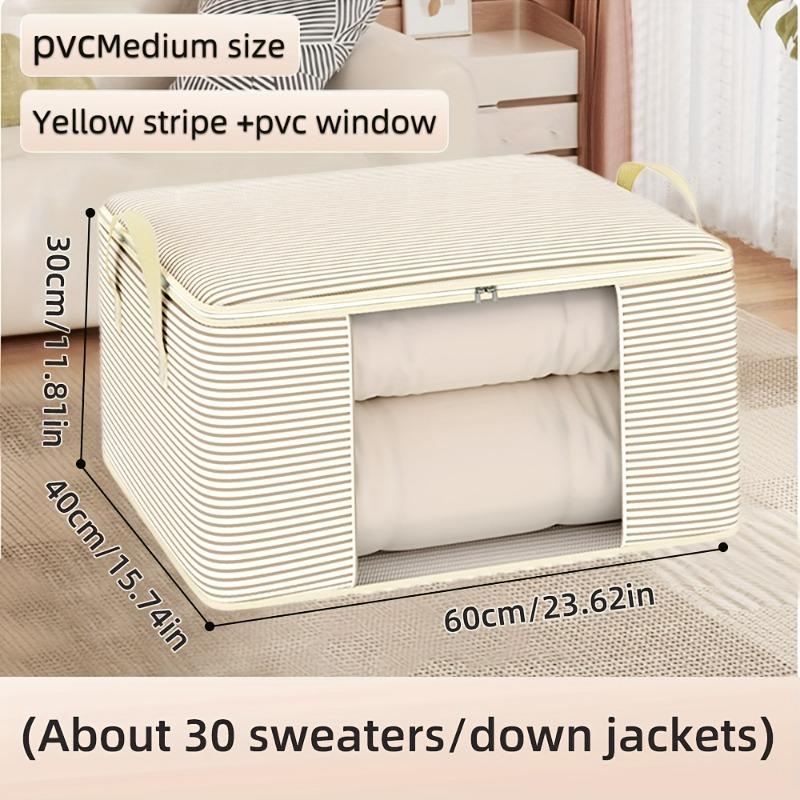 Large Capacity Storage Bag Dustproof Thickened Zipper Organizer Clothes Quilt Moving Sorting Bag Foldable Clothes Storage Bag