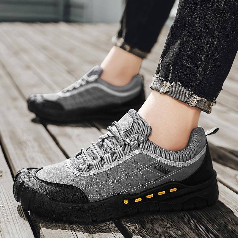 Men's Hiking Shoes Niche Design Autumn Hiking Sports Shoes Men's Leather Outdoor Sports Shoes Ultra Light Work Shoes Waterproof