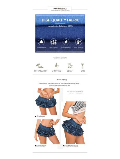 Korean Style Sexy Denim Mini Skirt: Performance Outfit for Lead Dancers, DJs, and Nightclub Singers