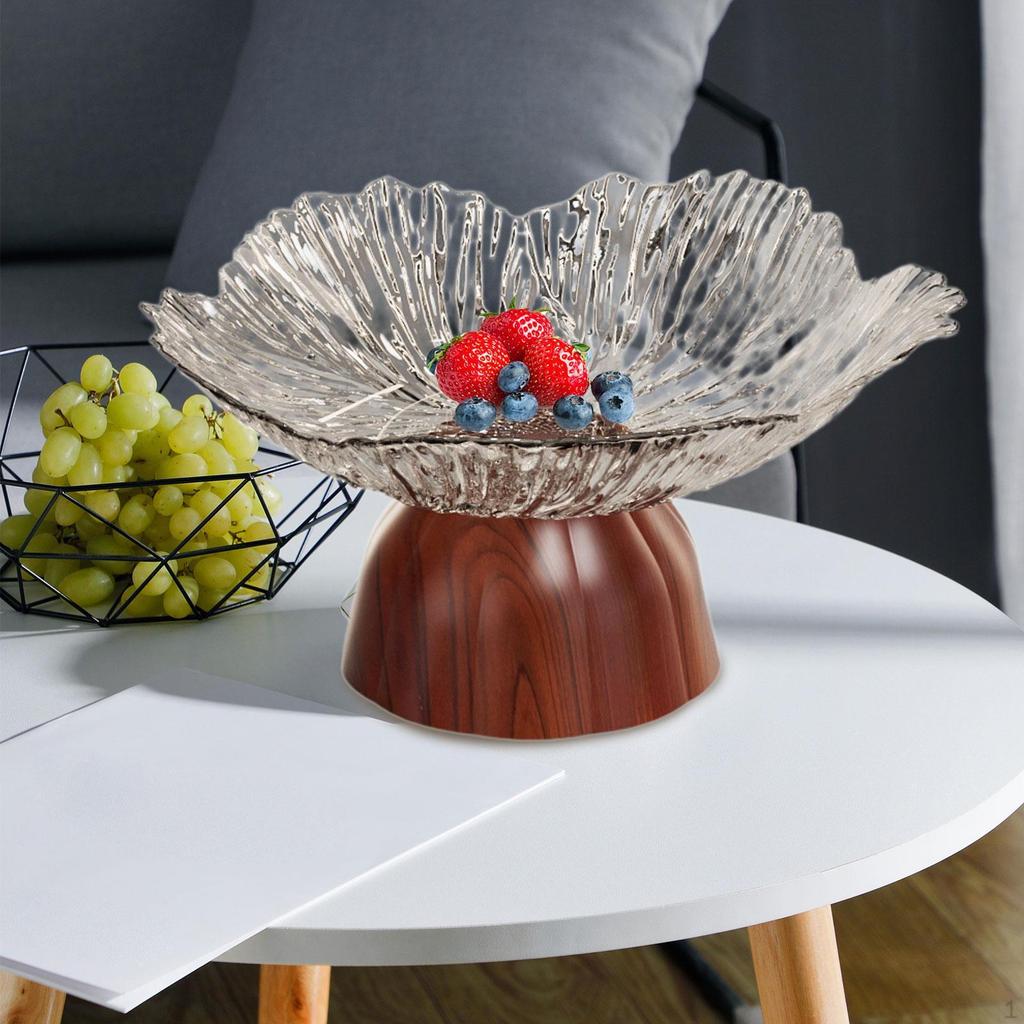 Fußschale Obstschale Lebensmittel Snack Aufbewahrungstablett mit Sockel Einfacher Mehrzweckteller Dekorativ