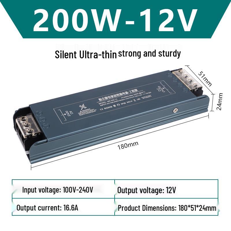 Dustproof Silent Transformer: 220V To 12V/24V, 100-500W Switching Power Supply