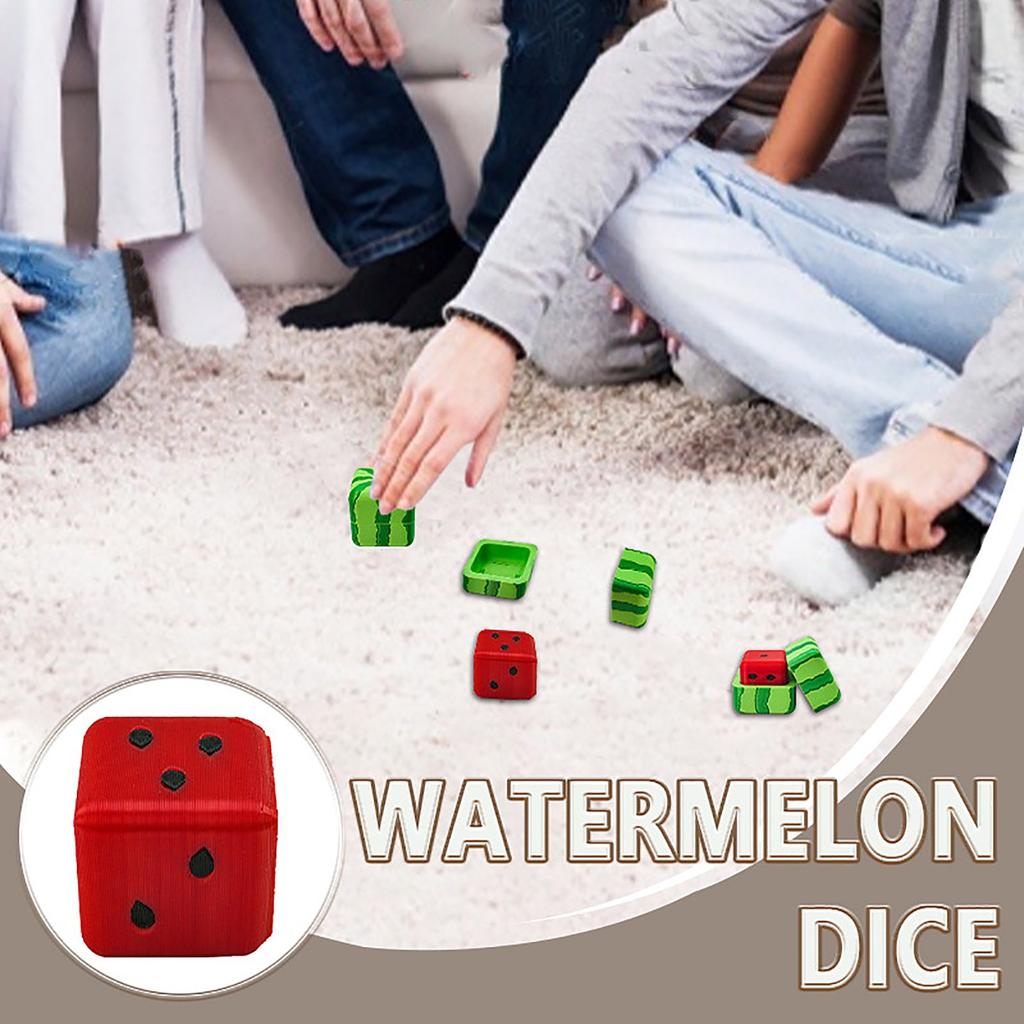 3D Printed Watermelon Dice – Creative Fruit-Shaped Dice For Tabletop Games & Collectors