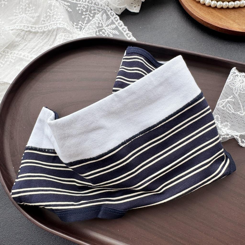 Women's Spring and Summer Striped Cotton Comfortable Briefs