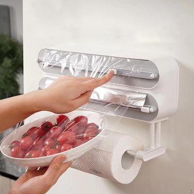 Cling Film Dispenser with Cutter Food Wrap Magnetics or Wall Mounted
