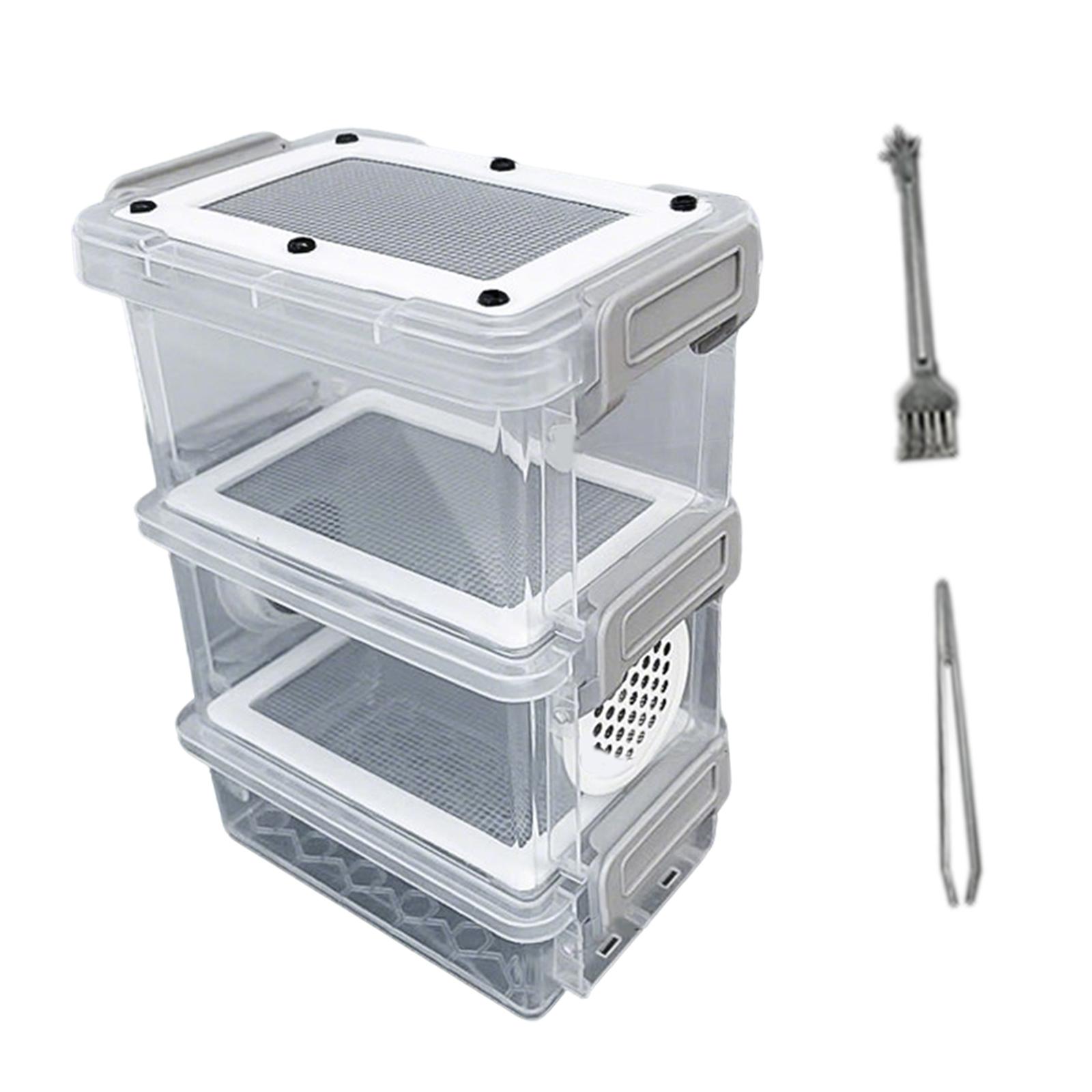 

Roach Feeding Box Critter Keeper Pet Breeding Cage,Portable Hatching Container Mealworms Breeding Box for Raising Mealworms