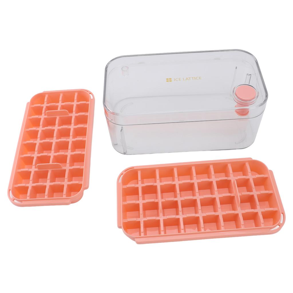  s Tray Easy Release 64 Grids Large Capacity 2 Layer Ice Maker Mould with Lid Bin Scoop for Cocktail Coffee
