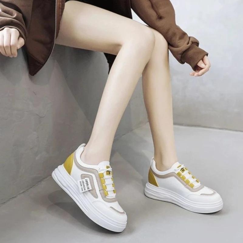 Sneakers Woman Footwear Sports Athletic White Shoes for Women Spring Autumn Walking Original New In Stylish 2025 Aesthetic A H