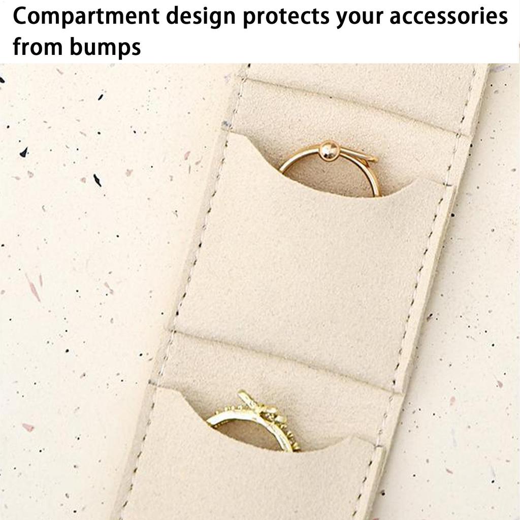 Trendy Foldable Divided Case Travel Jewelry Organizer Outdoor Necklace Organizing Holder With Buckle For Airplane Beach Vacation