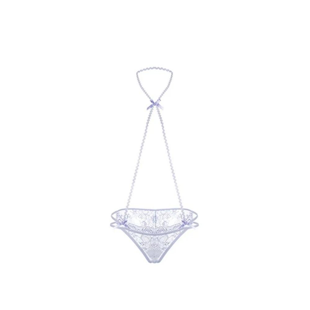 Pendant Chain Underwear for Women Hanging Neck Lace Underpants Breathable Lace Panties  Women