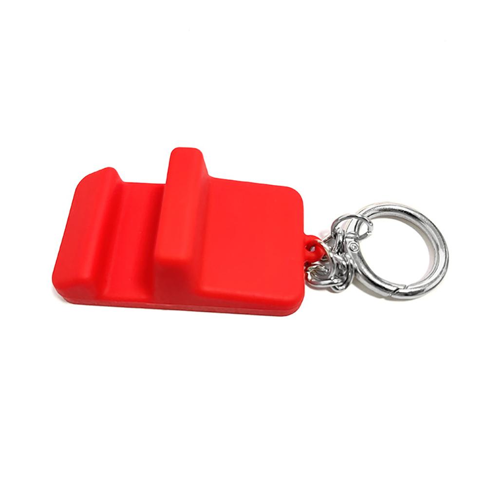 Portable Cell Phone Stand Keychain Mobile Travel Desk Holder Anti-Lost Hanging Bracket Pocket Mini Silicone Support Dock Mount