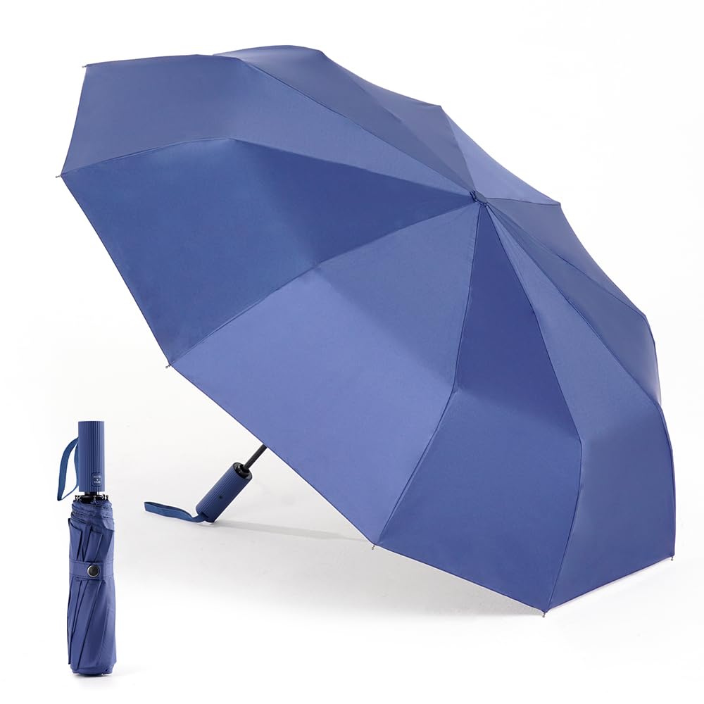 

Большой складной зонт с 10 автоматическими реверсивными складными спицами, легкий, термостойкий, УФ-защита, от дождя или тайфуна и сильного дождя, идеально подходит для мужчин и в качестве подарка на день, складывание одним касанием