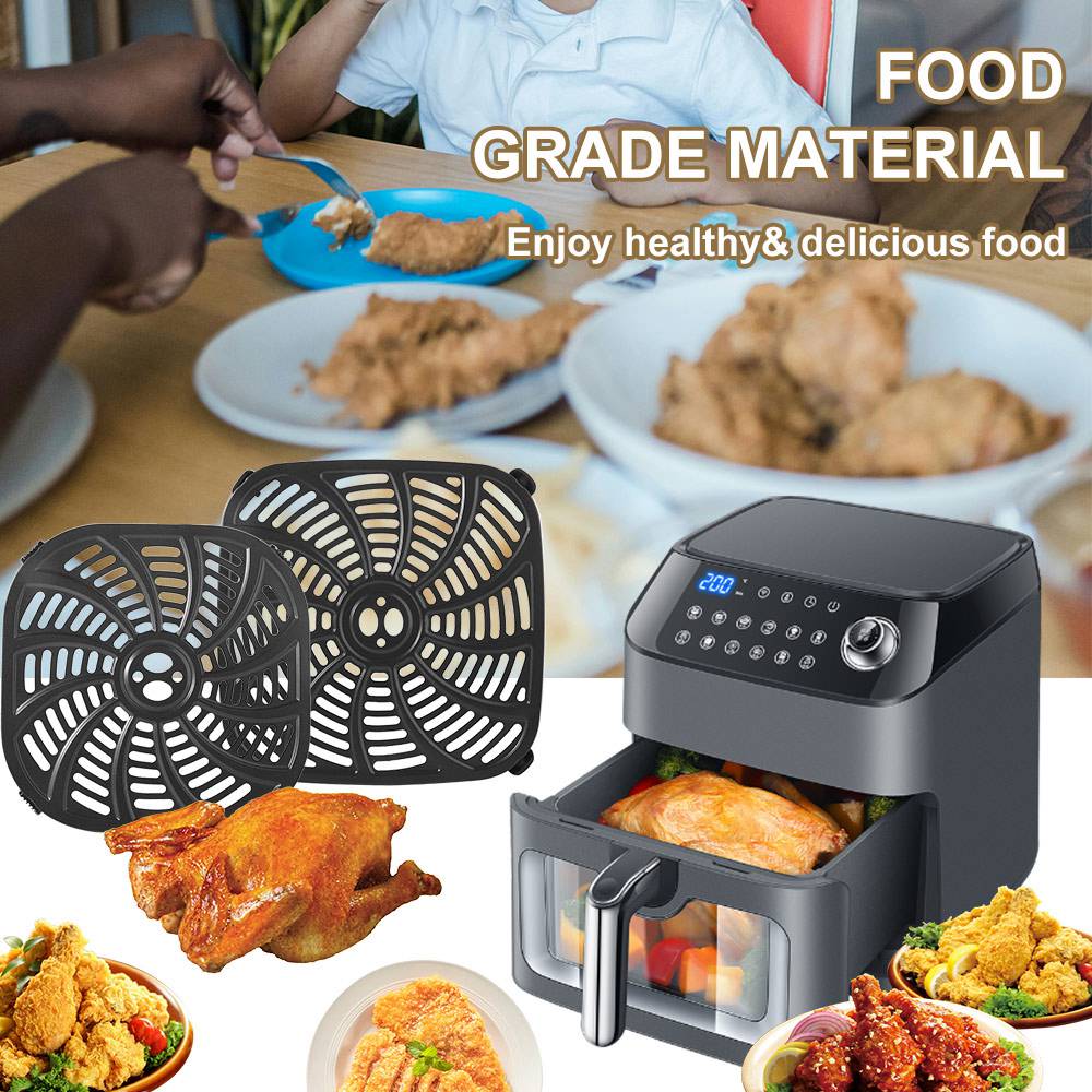 Square Air Fryer Grill Pan Round Non-Stick Crisper Basket Coating No BPA Air Fryer Grill Plates Kitchen