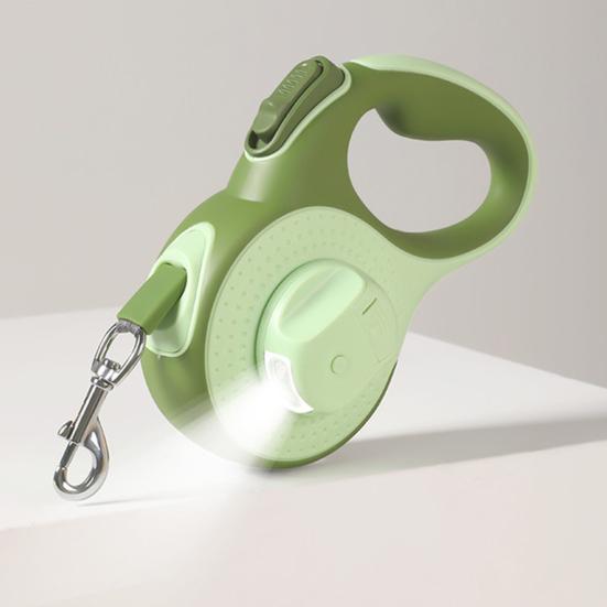Retractable Dog Leash with LED Light 10Ft 16Ft Nylon Tape Dog Lead with Ergonomic Handle One-Button Control Tangle-Free Leash for Small Medium Dogs