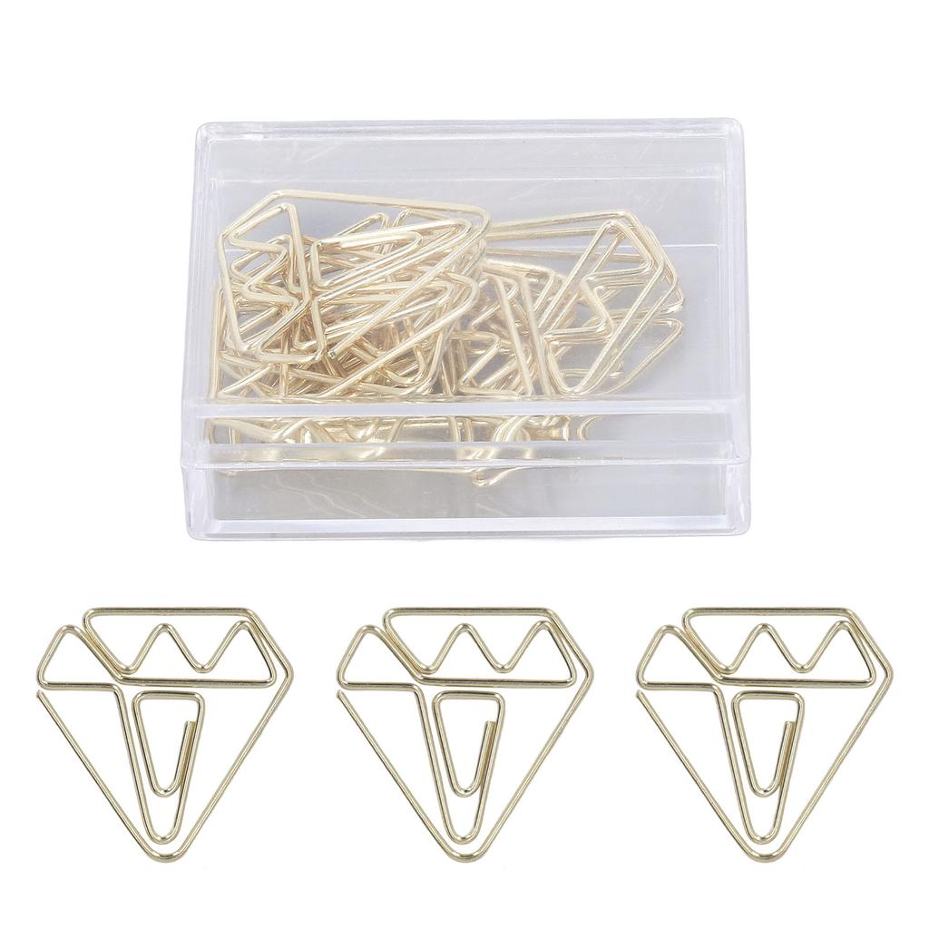 100pcs Metallic Paper Clips Golden Electroplating Process Anti Rust Paper Clips Non Skid with