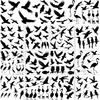 AHANDMAKER 12 Sheets Bird Silhouette Rub On Transfer Stickers, Black Bird Decoration Featuring Various Species In Flight and Perched Bird Strikes for