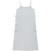 Fila Einfarbige Lässige Lockere Gerade Röhrenkleider Damenkleider Eisgrau F71W429301F-GY