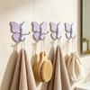 4PCS Butterfly Rotating Adhesive Hook, with 3 Swivel No Drill Wall Hook, Space Saving Adhesive Hook for Bathroom Kitchen Bedroom