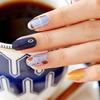 Glam Shell&Glitter Nail Stickers 24pcs | Self-Adhesive Strips, Bold Chic Mix, Quick 5-Min Manicure