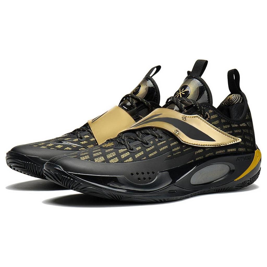 New LiNing Wade 808 2 Cushioning Anti Slip And Wear Resistant Low Top Basketball Shoes Black Gold ABPT017-2