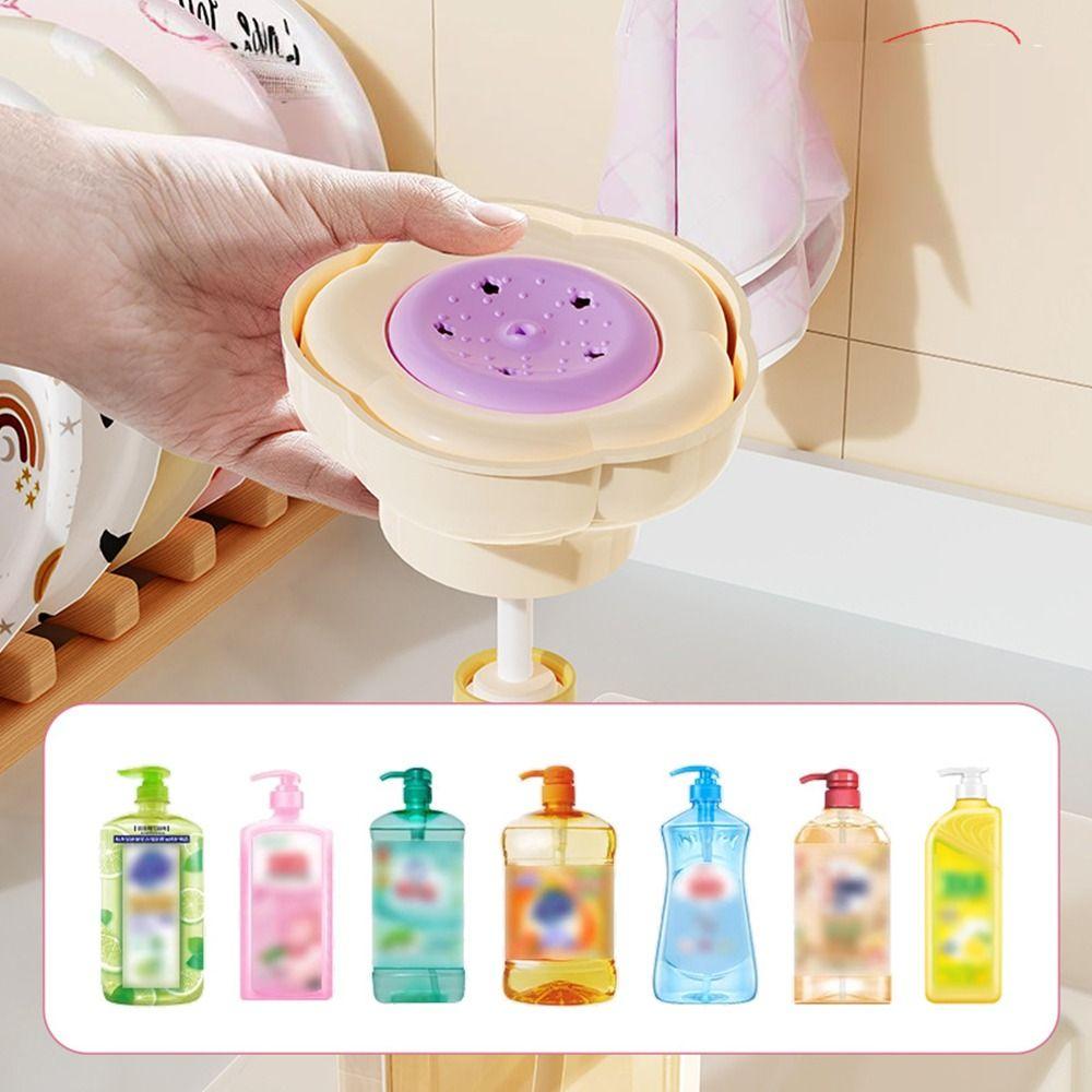 Blume Einhand-Druckseifenspender Schüsselbürste Flüssigkeitsbehälter Haushaltsreinigungswerkzeug Küchenspülmittelspender