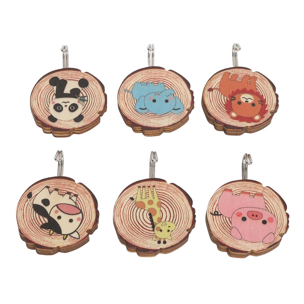 6pcs Self Adhesive Cute Wall Hooks No Drilling Boxwood Animal Coat Hook for Kitchen