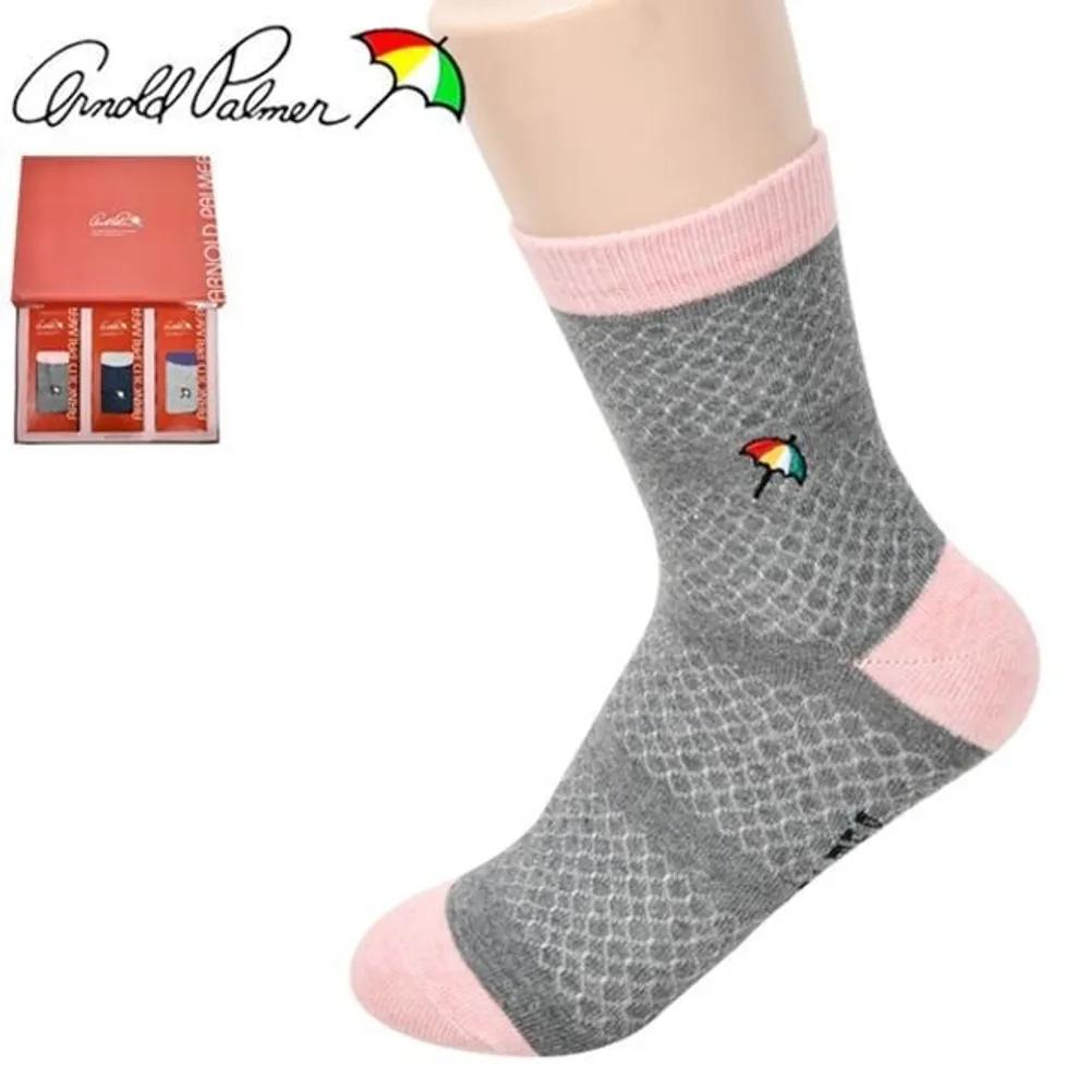 Arnold Palmer Logo Embroidered Color Block Ladies 3-Pair Sock Set 24cm