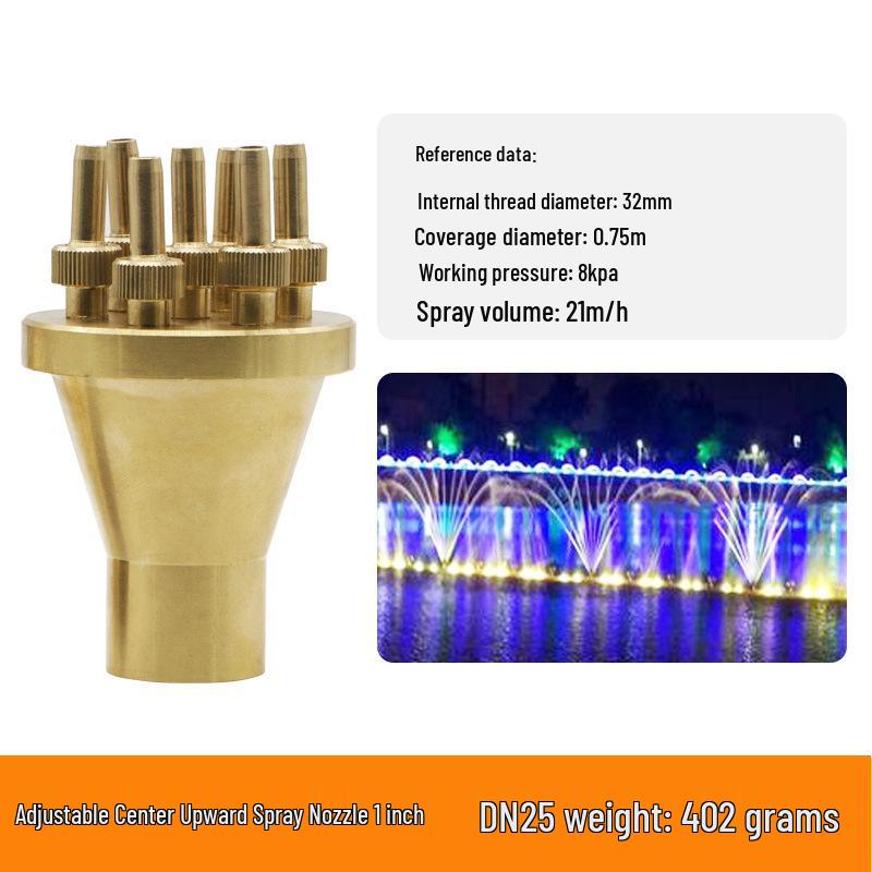 Brass Mushroom Ice Column Jet Fountain Nozzle for Pool and Rockery Landscaping