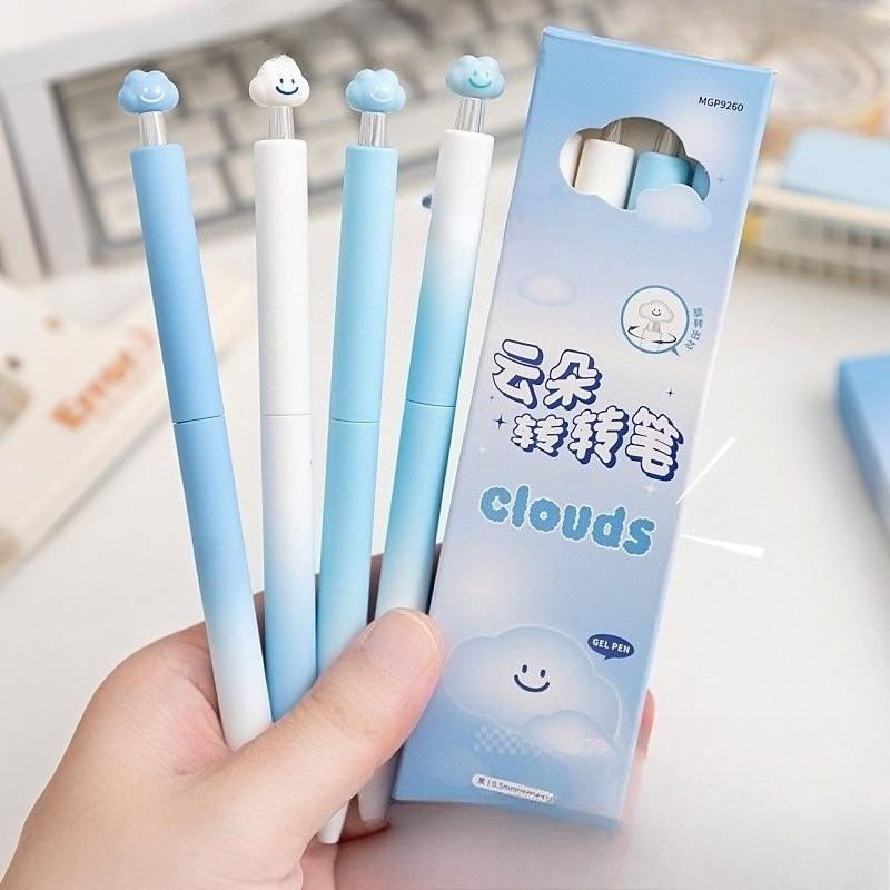 

Cure Cute Cloud Twist High Value Rotating Core Gel Pen Niche Quick Drying Brush Title Black 0.5 Kawai Stationery Lovely Supplies