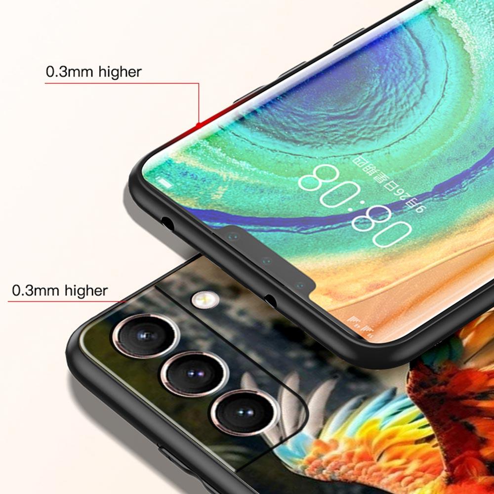 Custodia per Telefono Uccello Pappagallo Per Samsung Galaxy S26 Ultra S25 Plus S24 FE S23 S22 5G S21 S20 Cover Nera Morbida