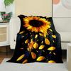 3D-Druck Blumenmotiv Sonnenblumen Weiche Flanelldecke für Bett Schlafzimmer Sofa Picknick, Überwurfdecke zum Zudecken Outdoor-Freizeit Nickerchen
