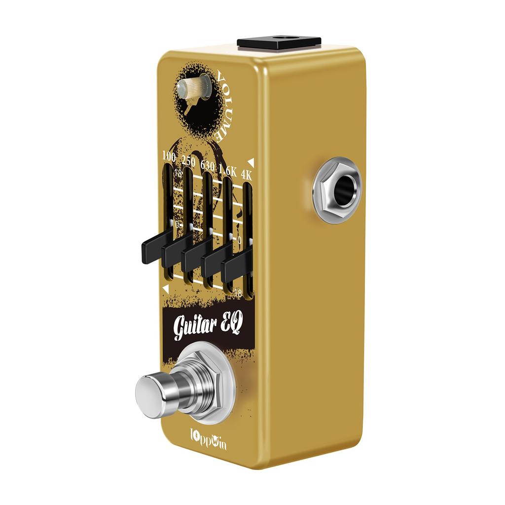 IOppWin Guitar Guitar Graphic Equalizer Pedal with Master Level Control True Bypass Metal Shell Pedal, 5-Band - &