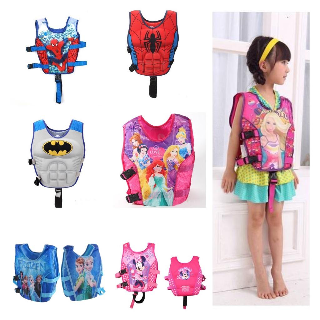 Kids' Muscle Float Vest For Water Activities Cartoon Print Polyester Fabric