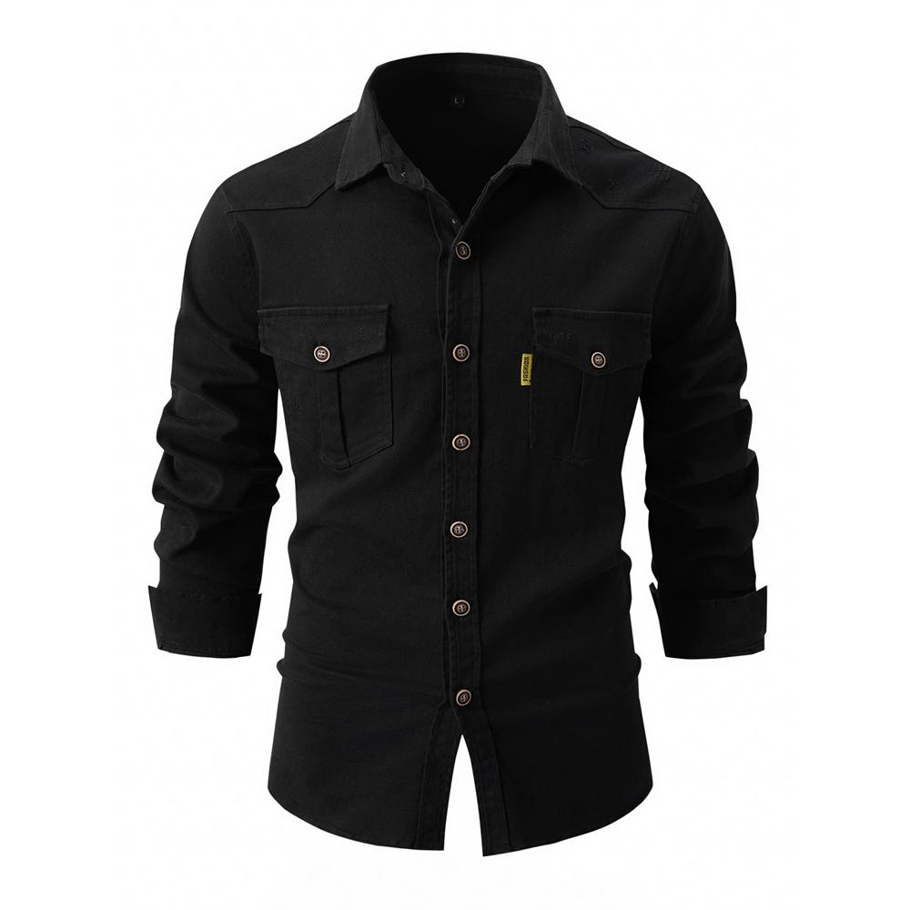 Autunno Inverno Camicie Casual da Uomo in Cotone Elasticizzato Lavato Moda Business Tinta Unita Camicia a Maniche Lunghe Uomo